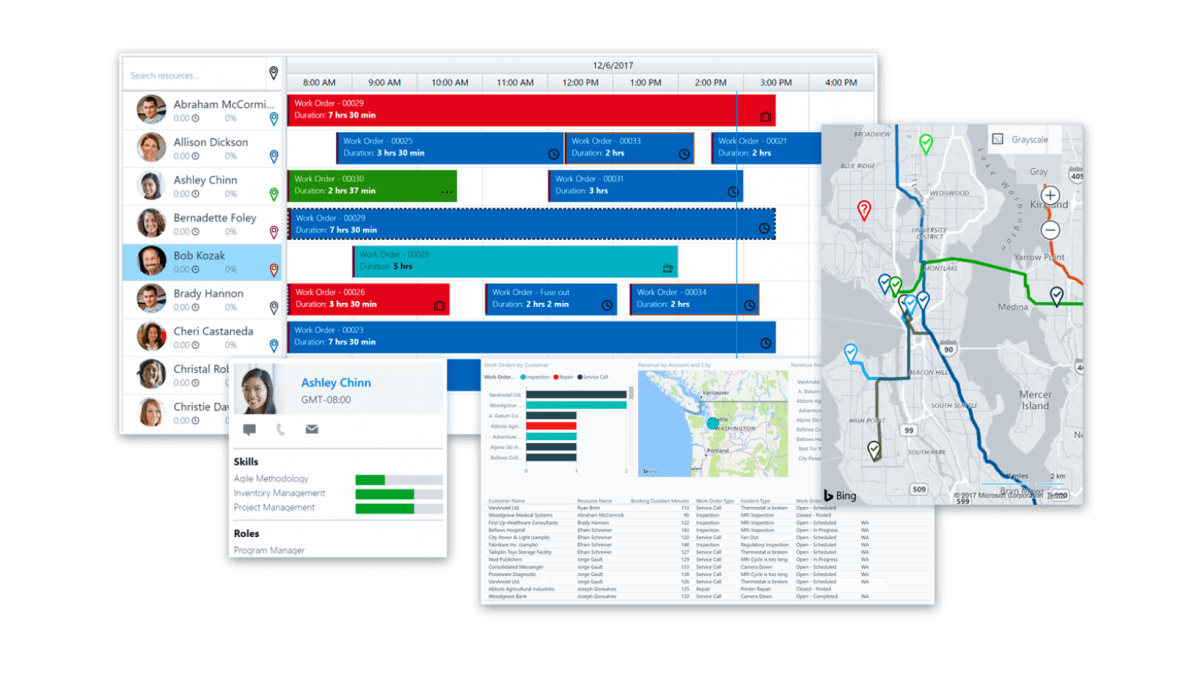 Capture d'écran Dynamics 365 Field Service