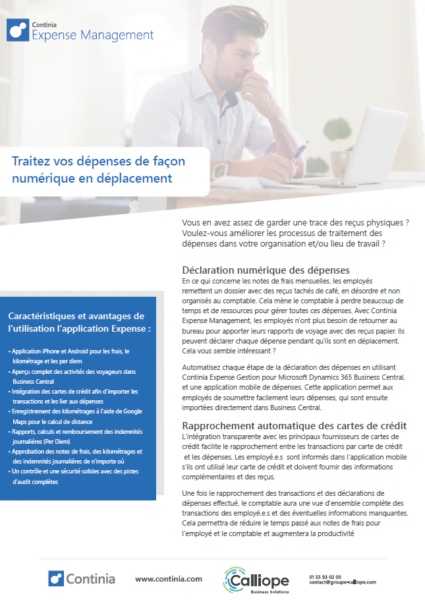 Fiche Produit Continia – Expense Management